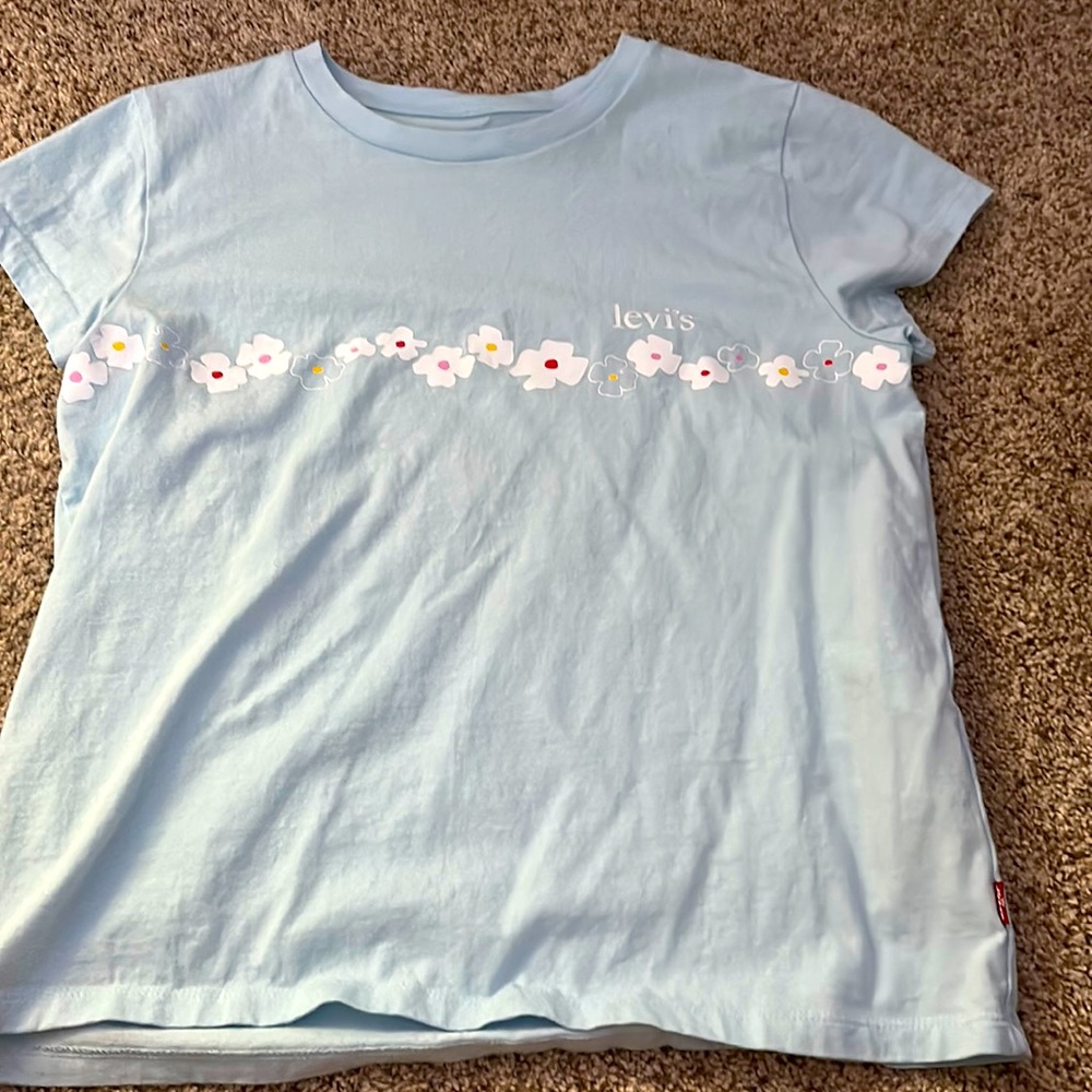 Blue Levi's shirt with flowers